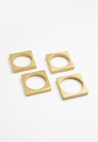 Sixth Floor - Kito napkin ring set of 4 - brass