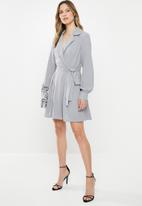missguided tie belt collar skater dress