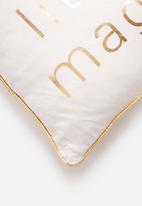 H&S - Little magic printed cushion - gold & white