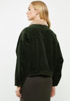 ONLY - Bitten cord button jacket - forest green 