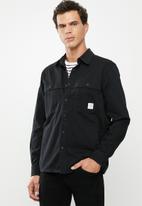 Only & Sons - Gavin long sleeve twill workwear overshirt - black