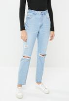 Factorie - Ripped mom jeans - blue