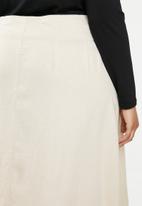 Carmakoma - Plus palm linen mix button skirt - neutral