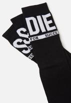 Diesel  - Ray 3 pack logo socks - black & white