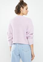 Missguided - Boxy fluffy cropped cardigan - purple