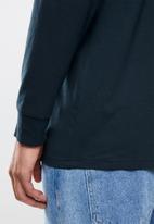 Vans - Off the wall long sleeve tee - navy & white 