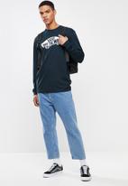 Vans - Off the wall long sleeve tee - navy & white 