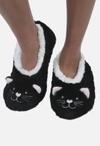snoozies!® - Cat furry footpals - black