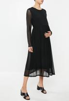 Superbalist - Maternity fit and flare mesh dress - black