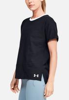 Under Armour - Charged cotton short sleeve top - black & white 