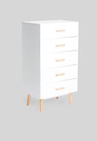 Sixth Floor - Alva 5 drawer storage - white 