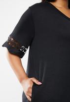 JUNAROSE - Plus fara short sleeve dress - black