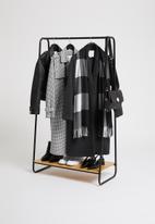 Sixth Floor - Single bamboo clothing rail - natural & black