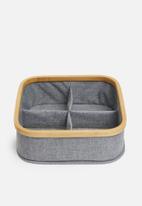 Sixth Floor - Bamboo square storage basket - grey