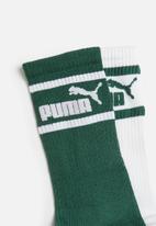 PUMA - 2 Pack brand socks - green & white