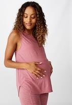 Cotton On - Maternity active curve hem tank top - washed rose