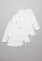 POP CANDY - 3 Pack long sleeve baby vest - white