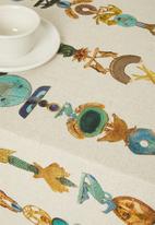Hertex Fabrics - Mitanni table cloth - emerald