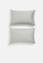 Sheraton Textiles - Egyptian Cotton standard pillowcase set - grey 400tc