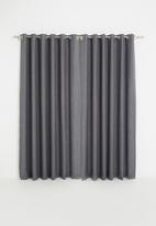 Sixth Floor - Slub lined eyelet curtain - charcoal