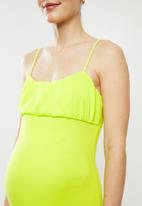 Glamorous - Maternity Midi bodycon - neon lime green