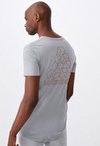 Factorie - Curved graphic T-shirt - grey