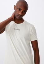 Factorie - Curved graphic T-shirt - ivory