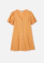 Free by Cotton On - Luna short sleeve dress - apricot sun