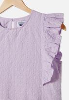 Free by Cotton On - Kiera broderie top - purple