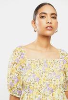 MANGO - Nicole blouse - yellow & purple 