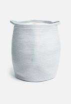 Sixth Floor - Drawstring cotton storage basket - grey
