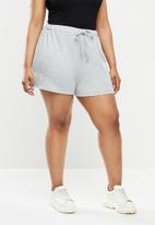 Missguided - Plus size tie front jogger short - grey