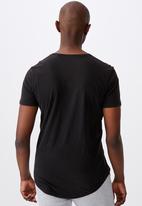 Factorie - Unrestricted curved graphic T-shirt - washed black