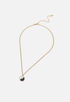 Rubi - Treasures short pendant necklace  - gold yin & yang