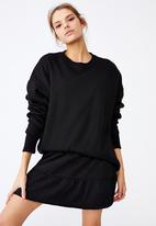 Factorie - Fleece tiered skirt - black