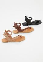 Superbalist - Siera leather ankle strap sandal - neutral