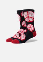 Stance Socks - Rocksteady crew socks - black & red 