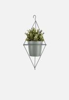 Present Time - Diamond hanging plant pot - green