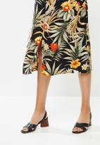 edit - Printed slit midi tunic dress - multi tropical print
