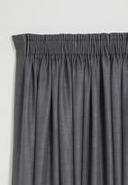 Sixth Floor - Slub lined taped curtain - charcoal