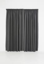 Sixth Floor - Metro self-lined taped curtain - charcoal grey