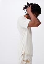 Factorie - Longline curved washed T-shirt - ivory