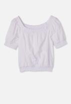 Free by Cotton On - Sasha broderie top - white