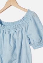 Free by Cotton On - Sasha broderie top - blue