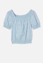 Free by Cotton On - Sasha broderie top - blue