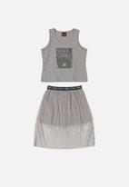 Gloss - Tank top & skirt set - light grey