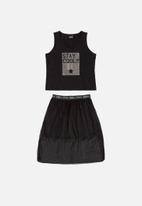 Gloss - Tank top & skirt set - black