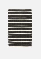 Sixth Floor - Woven striped bath mat - black & white