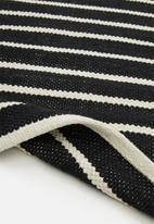 Sixth Floor - Woven striped bath mat - black & white