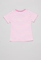 POP CANDY - Girls stripe strawberry tee - pink & white